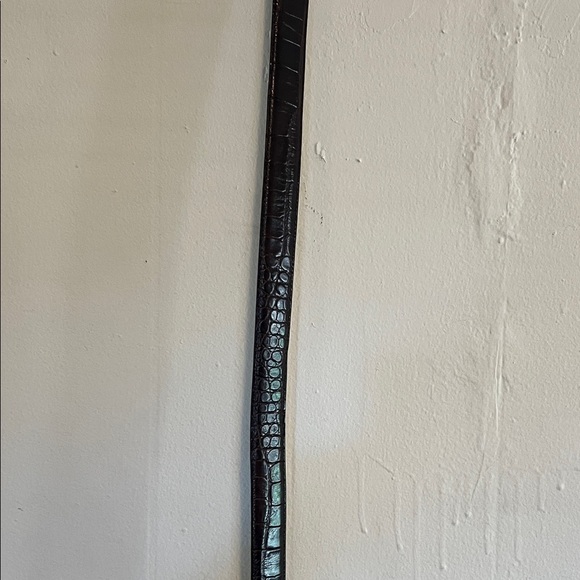 Vintage Bachrach  Dark Brown Croc-Embossed Leather Belt with Gold Buckle main image 5